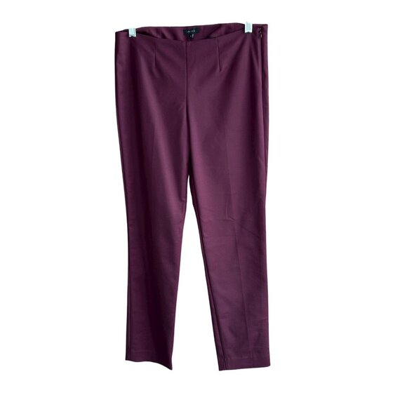 Theory Mulberry Side Zip Flat Front Stretch Cotton Ankle Pants Size 4 - Picture 3 of 8